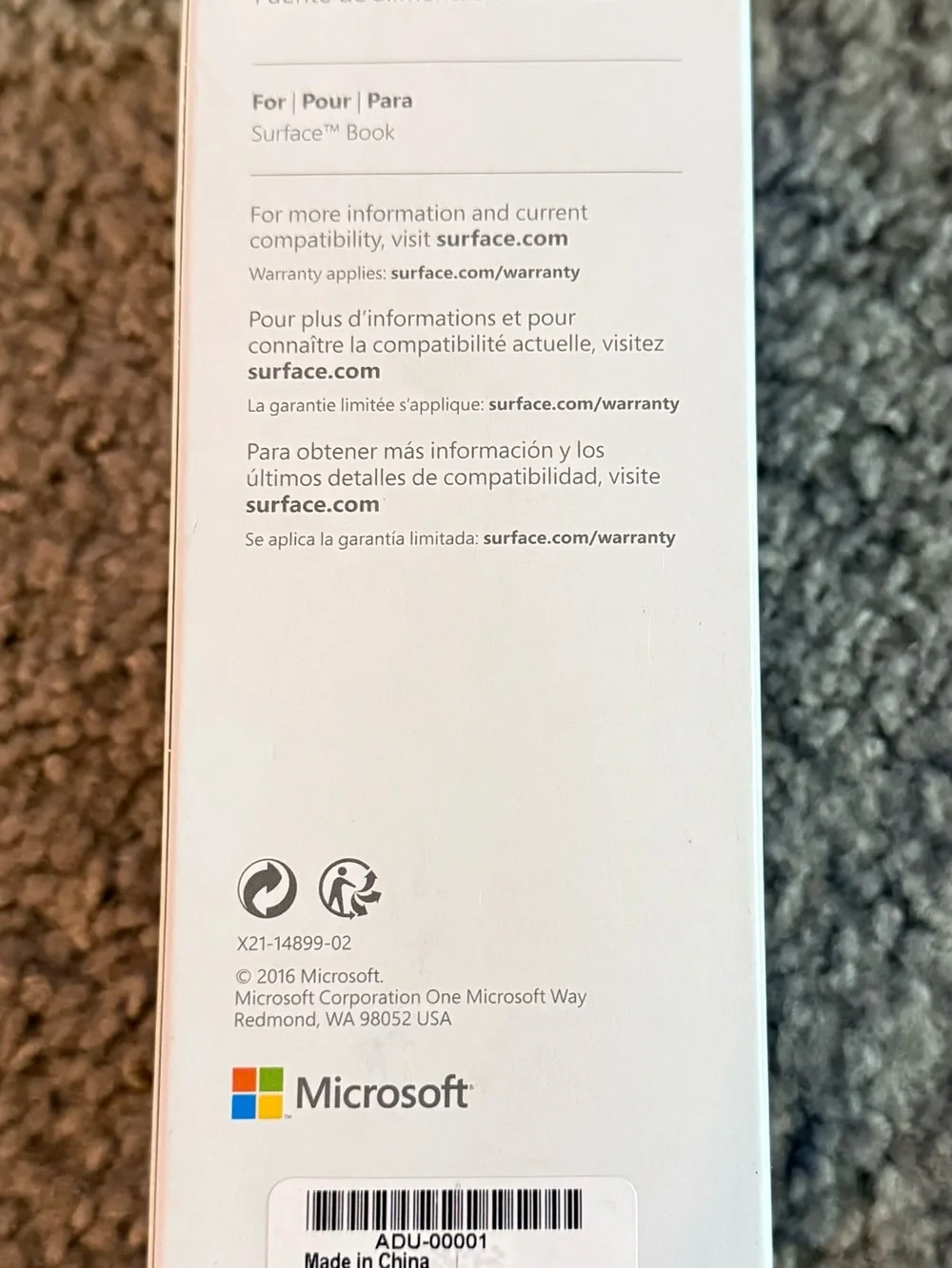 New Microsoft Surface 102W Power Supply - Black